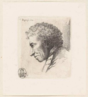 Bildnis eines Mannes im Profil nach links, aus der Folge "Prove d'aqua forte" oder "Têtes et Croquis", Bl. 13