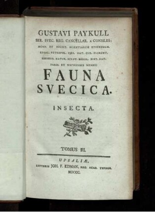T. 3: Fauna Suecica. Tom. 3