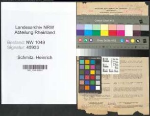 Entnazifizierung Heinrich Schmitz , geb. 06.02.1897 (Telegrafenbeamter)