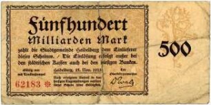 Geldschein / Notgeld, 500 Milliarden Mark, 15.11.1923