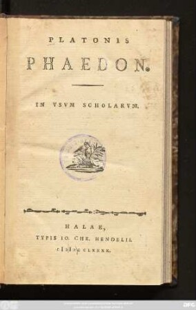 Platonis Phaedon : In Vsvm Scholarvm