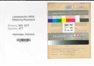 Entnazifizierung Heinrich Hohmeier , geb. 16.04.1921 (Bahnpolizist)