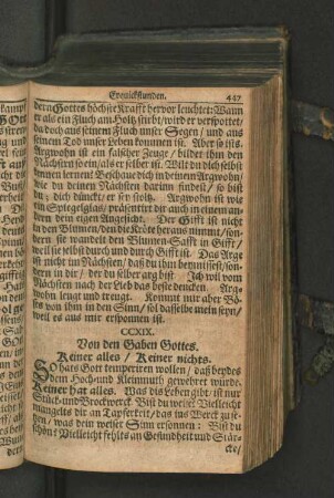 CCXIX. Von den Gaben Gottes. Keiner alles / Keiner nichts.