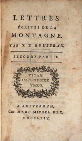 Lettres Écrites De La Montagne, Seconde Partie