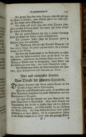 Vier und vierzigstes Capitel. Vom Dienste der schweren Cavalerie.