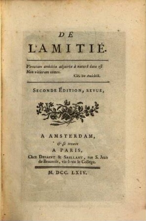 De l'amitié