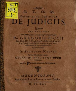 Disp. iur. de iudiciis