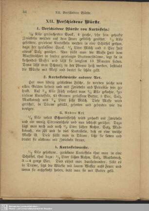 XII. Verschiedene Würste