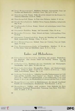Leder- und Holzarbeiten (Nr. 430-454)