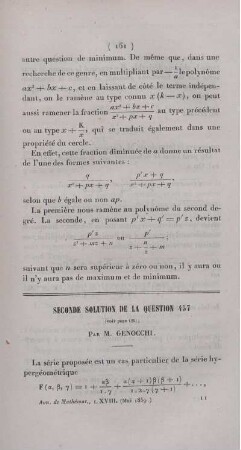 Seconde solution de la question 457.