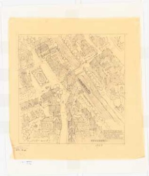 Bebauungspläne für den Gutsbezirk Stolpe, Berlin-Frohnau: Stolpe-Platz und Umgebung: Perspektivische Ansicht (Vogelschau) 1:1000