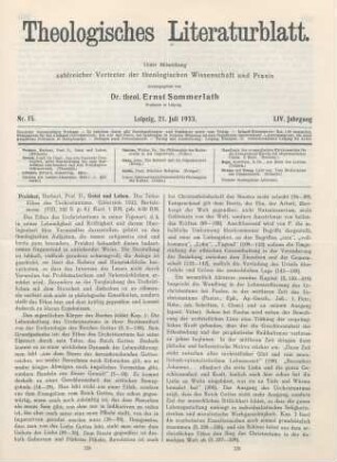 225-227 [Rezension] Preisker, Herbert, Geist und Leben