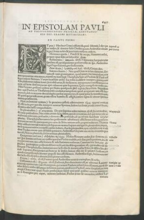 In Epistolam Pauli Ad Thessalonicenses Priorem, Annotationes Des. Erasmi Roterodami.