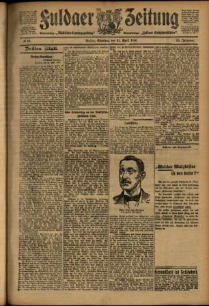 Dritte Ausgabe vom Samstag, den 21. April 1906.
