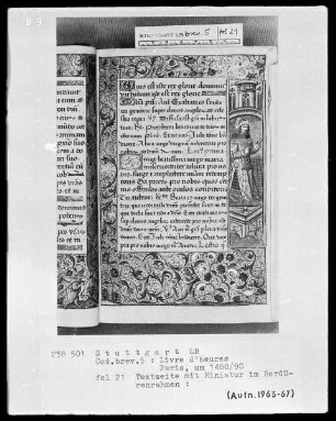 Lateinisches Stundenbuch (Livre d'heures) — Prophet, Folio 21recto