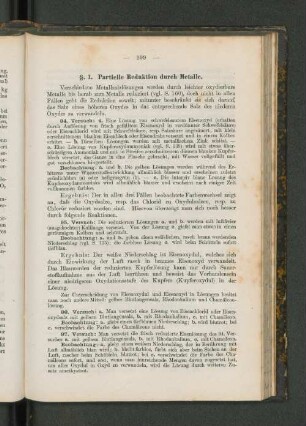 §. 1. Partielle Reduktion durch Metalle.