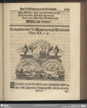 Evangelium am VII. Sonntage nach Trinitatis, Marc. IIX. 1 - 9.
