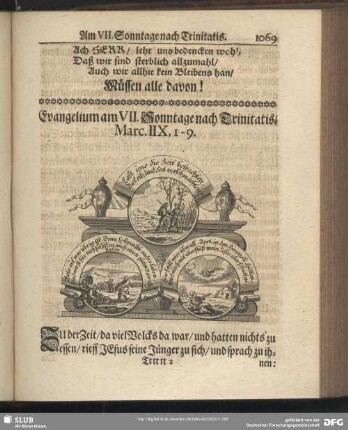 Evangelium am VII. Sonntage nach Trinitatis, Marc. IIX. 1 - 9.