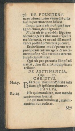 De Abstinentia. Cap. 10.