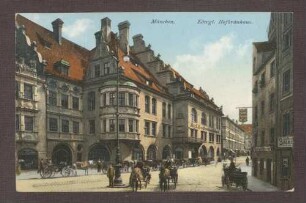 Postkarte, Motiv des Hofbräuhauses in München, von Constantin Fehrenbach an Wilhelm Rosset