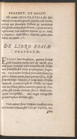 De Libro Esaiae Prophetae.