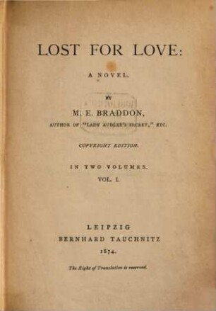 Lost for love : a novel, 1