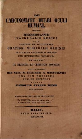 De carcinomate bulbi oculi humani