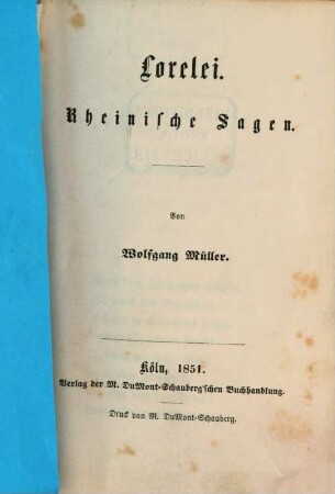 Lorelei : rheinische Sagen