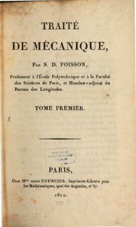 Traité de mécanique, 1