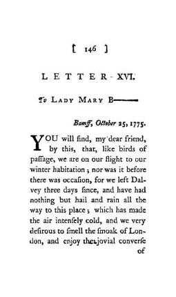 LETTER XVI. - To Lady Mary B