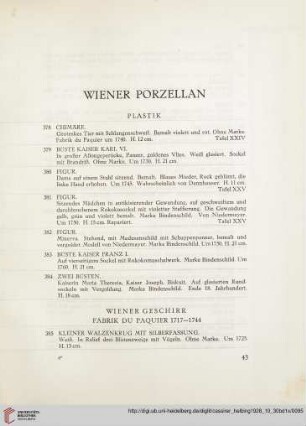 Wiener Porzellan (Nr. 378-441)
