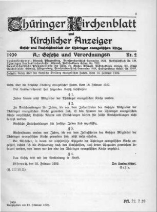 Nr. 2 : 16. Februar 1939