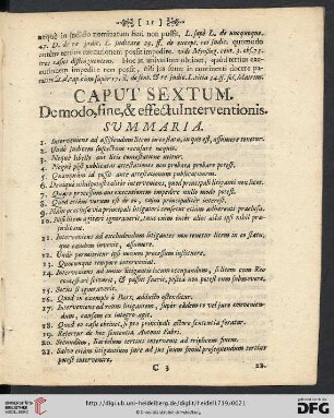 Caput sextum: De modo, fine, & effectu Interventionis