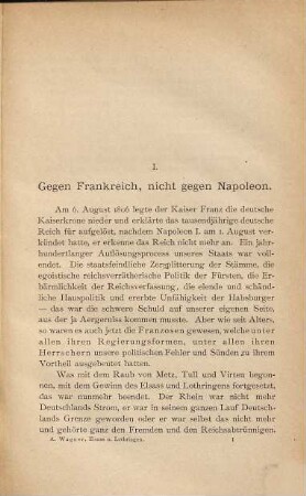 Elsass und Lothringen und ihre Wiedergewinnung für Deutschland : [ein Capitl aus der Annexions- und Nationalitäts-Statistik und -Politik]