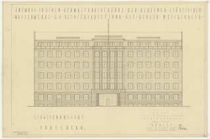 Berliner Städtische Wasserwerke, Berlin-Mitte Verwaltungsgebäude: Fassadenansicht 1:100, Vorschlag