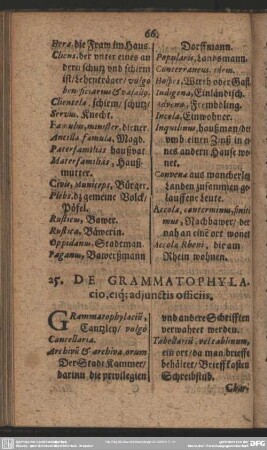25. De Grammatophylacio, erque adjunctis officiis