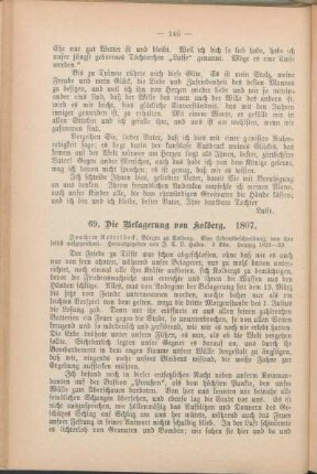 69. Die Belagerung von Kolberg. 1807.