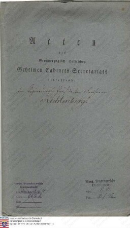 Lichtenberg, [Ludwig] Freiherr v., Regierungspräsident in Darmstadt
