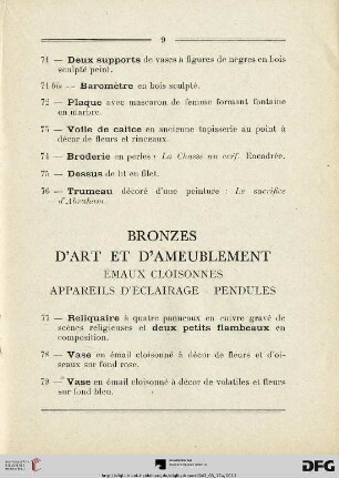 Bronzes D'art Et D'ameublement (Nr. 77-102)