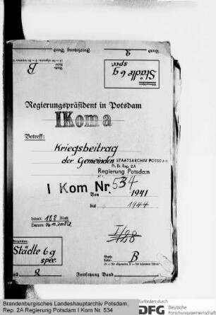 Kriegsbeitrag der Gemeinden