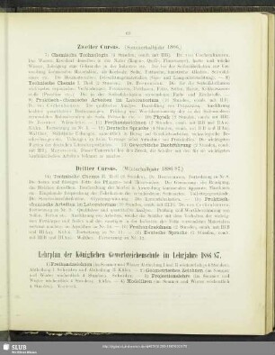 Lehrplan der Königlichen Gewerbzeichenschule im Lehrjahre 1886/87