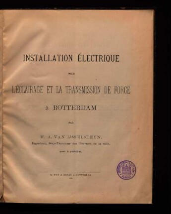 Installation électrique pour l'éclairage et la transmission de force à Rotterdam