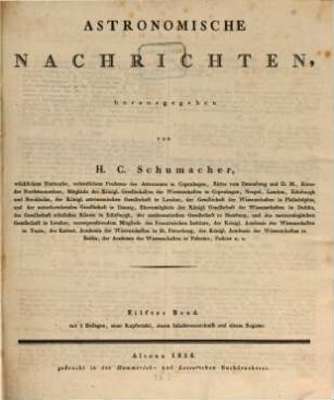 Astronomische Nachrichten = Astronomical notes. 11, 11. 1833