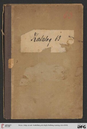 Handzeichnungen und Aquarelle vorwiegend älterer Meister : die Künstlernamen sind nach Angabe der bisherigen Besitzer beibehalten (Lagerkatalog Nr. 63)