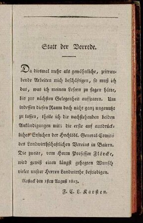 Statt der Vorrede