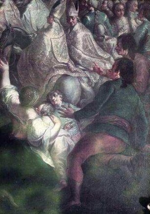 Die Vereidigung Maria Theresias vor dem Ordenshaus der Barmherzigen Brüder