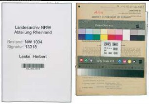 Entnazifizierung Herbert Leske , geb. 07.08.1910 (Angestellter)