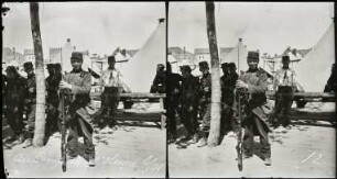 Les Sables-d'Olonne. Soldaten eines Militärlagers