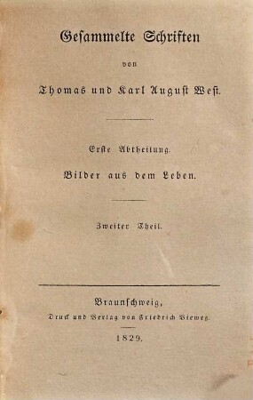 Gesammelte Schriften. 1,2, Abth. 1, Bilder aus dem Leben ; T. 2