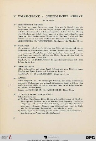 VI. Volksschmuck / Orientalischer Schmuck (Nr. 297-333)